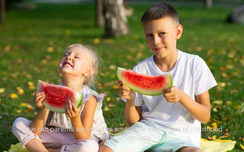How can parents address the emotional challenges of childhood obesity effectively