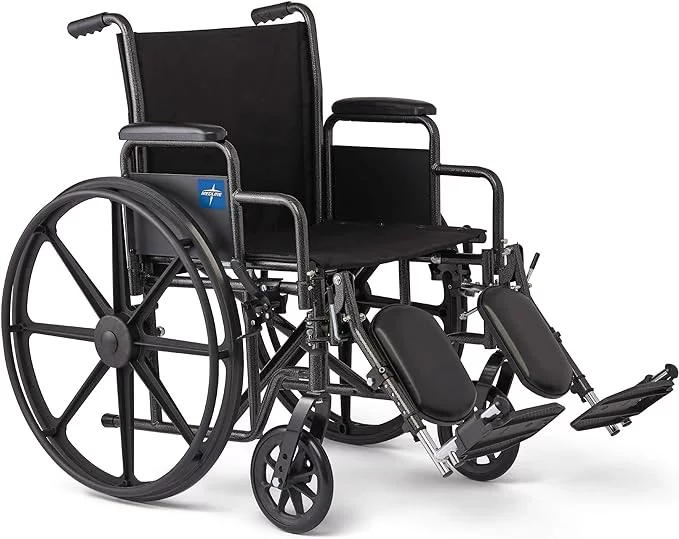 Medline Folding Chair with Swinging Arms and Raised Footrests, 18”W x 16”D Seat, Offers ComfortMedline Folding Chair with Swinging Arms and Raised Footrests, 18”W x 16”D Seat, Offers Comfort